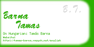 barna tamas business card