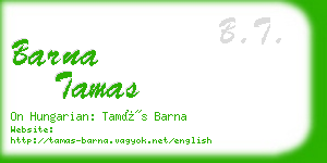 barna tamas business card